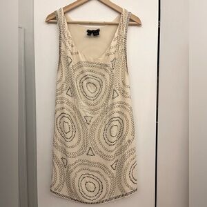 Sheri Bodell Cream and Silver Embellished Dress